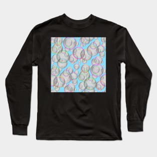 Iridescent Soap Bubbles Variation Blue Long Sleeve T-Shirt